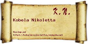 Kobela Nikoletta névjegykártya